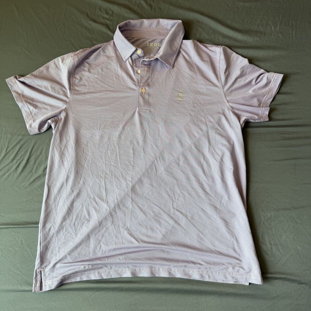 Mens IZOD Golf Shirt with Stretch Size L-Lavendar/Purple-B1 Used